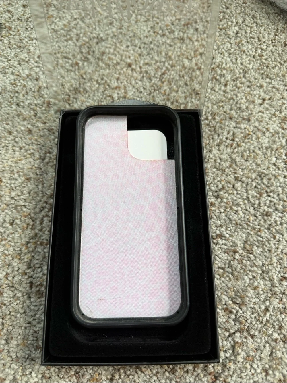 Wildflower Pink Leopard Print iPhone 15 Case with White Base